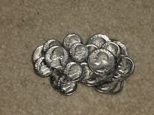 Vintage Coin Collage Belt Buckle Made in the USA 1970 Quarters Dimes Nickels 4"