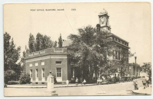 Postal vintage de la oficina de correos Rumford Maine escena callejera ME - Imagen 1 de 2