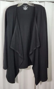 Cárdigan para mujer Sonoma negro frente abierto poliéster rayón spandex talla M - Imagen 1 de 4