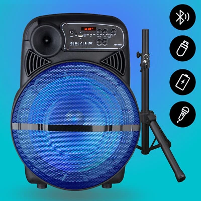Party Bluetooth Speaker Heavy Bass Sound 15" Subwoofer 1.5" Tweeter Stand & Mic - Image 1 of 4