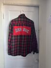 Boston Red Six Custom Made Upcycled Flannel Sz Large L