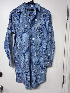 Vestido Lauren Ralph Lauren XS Azul Cachemira Botones Camisa Vestido Gran Tamaño - Imagen 1 de 7