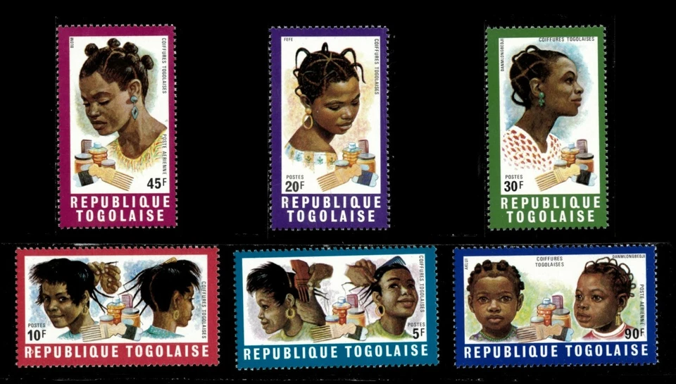 Togo 1970 - Peinados togoleses - Juego de 6v - Scott 722-25, C126-27 - MNH Foto 1 de 1