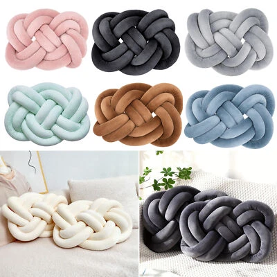 2 PCS Knotted Sofa Cushions Luxuriously Soft Knot Cushion Pillows for Home & Car - Image 1 of 4