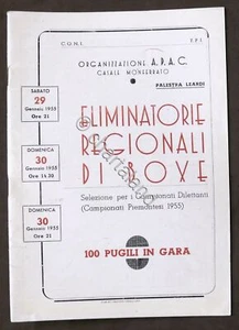 Casale Monferrato Regional Eliminatorie Boxen Gym Leardi 1955 Reglement - Bild 1 von 3