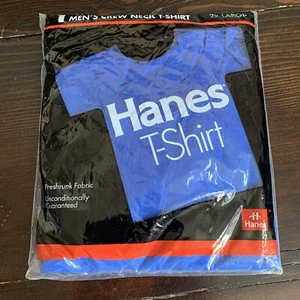 Vintage NEW In Package Hanes  T Shirt Blank 2XL Blue 1992 - Picture 1 of 7