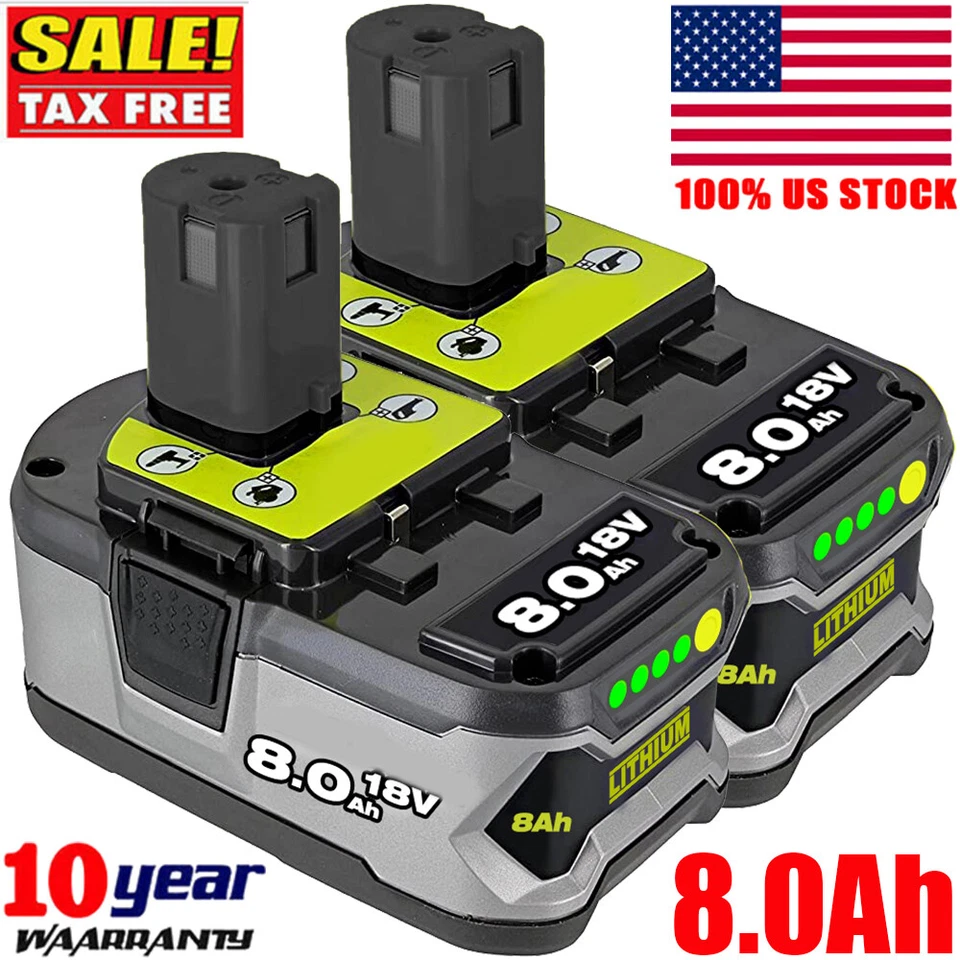 PACK 8.0Ah 18V Lithium-Ion For RYOBI P108 P107 One Plus High Capacity Battery - Image 1 of 4