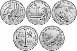 2019 D ATB 5 Coin Set National Park American Memorial War Pacific San Antonio - Picture 1 of 4