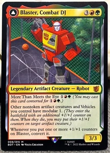 MTG Blaster, Morale Booster 008 Blaster Combat DJ BOT Transformers Card - Picture 1 of 2