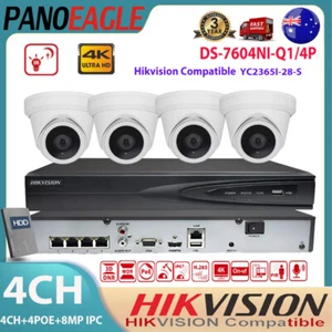 Hikvision Compatible CCTV Security System Kits 4K 8MP Turret IP Camera 4CH NVR - Picture 1 of 25