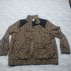Chicos Zenergy Jacket Womens 3 Windbreaker Full Zip Leppard Animal - Picture 1 of 9