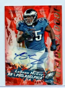 LeSean McCoy 2014 Topps Chrome Mini 1000 Yard Club RED Refractor Autograph /35 - Picture 1 of 1
