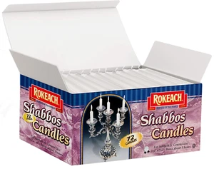Velas tradicionales de Shabat de 3 horas Rokeach, 72 unidades, velas blancas de Shabat para - Imagen 1 de 12