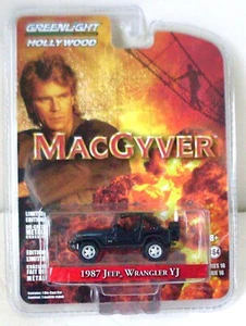 Jeep Wrangler YJ Greenlight Hollywood MacGyver 1987 techo abierto 1:64 diecast colección - Imagen 1 de 3