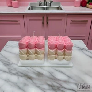 Scented Candle | Handmade Soy Wax | Home Decor | Gift Idea | Cubed Roses (2 pc) - Picture 1 of 13