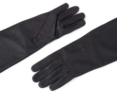 Women's Genuine Sheep Leather Long Opera Evening Party Dress Gloves (58-60 cm). - Image 1 of 4