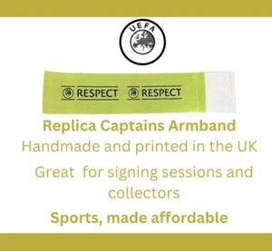 UEFA Champions League Respect Captains Armband - Yellow - Any Size - ZM Sports - Picture 1 of 3