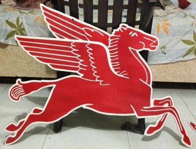Pegasus  Mobil Porcelain Enamel Heavy  Sign 34 Inches Single Side. - Image 1 of 4