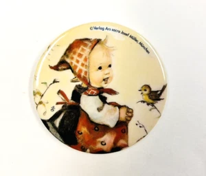 3" Pocket Mirror Girl Lamb Child Verlag Ars sacra Josef Mueller Munchen 1982 - Picture 1 of 2