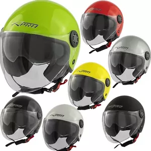 Jet Scooter Casco ECE 22 06 Moto Certificato Lunga Trasparente Visiera Parasole - Picture 1 of 99