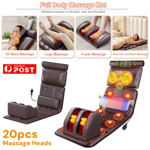 Full Body Heated Massage Mat with 20 Neck Shiatsu Kneading Massage Heads 9 Modes - Picture 1 of 12