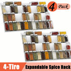 4×Seasoning and Spice Rack Plastic Spice Drawer Organizer 4 Tier for Jars Packet