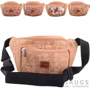 Ladies / Womens Travel / Holiday Cork Waist Bag / Bumbag with Floral Design - Picture 1 of 21