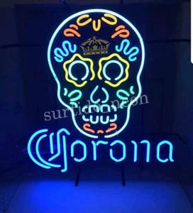 US LAGER Dia de los Muertos Totenkopf Bier Leuchtreklame Bar Glas & Acryl 20"x24" - Bild 1 von 2