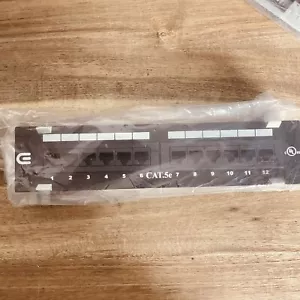 Panel de conexión Cat 5e Mini 12 puertos con soporte de montaje 89D COMERCIAL ELÉCTRICO - Imagen 1 de 3
