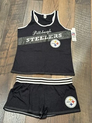 Pittsburgh Steelers NFL Mujer 2 Piezas Camiseta sin mangas/Pijama Corto Conjunto Talla Grande - Nuevo con Etiquetas Foto 1 de 4