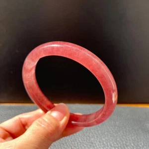 Inner Diameter 63mm Genuine Natural Ice Red Strawberry Quartz Gems Bangle AAA - Picture 1 of 6