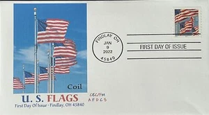 AFDCS 5657 2022 US Flag Coil Stamp 4 Bar CXL Findlay Ohio PNS - Bild 1 von 1