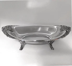 Baroque by Wallace Silberschmiede großes Herzstück Obstschale mit Fuß 16" x 9 1/2" - Bild 1 von 3