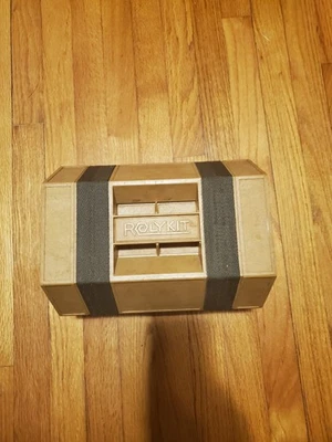 Vintage ROLYKIT Storage Organizer Box Brown / Dividers. - Image 1 of 4