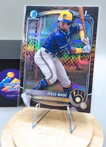 2025 Bowman Chrome⚾ Jesus Made #BCP50 1st Bowman Prospect Reptilian SP Brewers - Bild 1 von 2