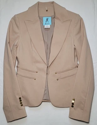 Blazer ajustado Marciano beige tostado con detalles de botones en tono dorado talla 4 Foto 1 de 4