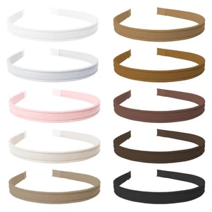 10PCS 0.6 Inch PU Leather Headbands Multiple Colors Non Slip Fashion Hair Band - Picture 1 of 6