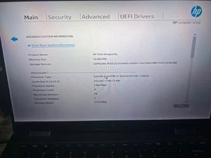 *HP Elite Dragonfly 13.3" i5-8365U 1.6GHZ 16GB RAM 256GB SSD Win 10 /CORD* - Picture 1 of 4
