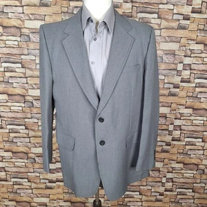 60er Jahre Sears Sakko Blazer Herren 42R einfarbig grau halb gefüttert - Bild 1 von 8