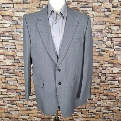 1960s Sears Jacket Blazer Mens 42R Solid Gray Half Lined - Image 1 of 4