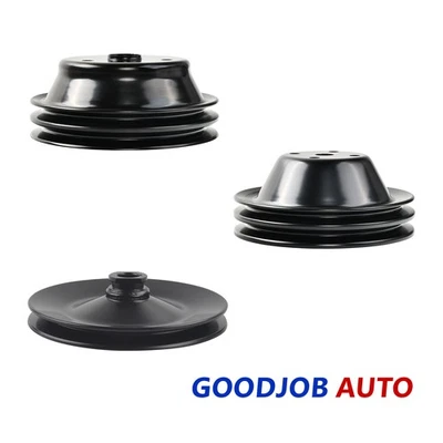 Bomba de água longa direção hidráulica virabrequim e polia 1 ranhura para SBC Chevy 350 - Imagem 1 de 4