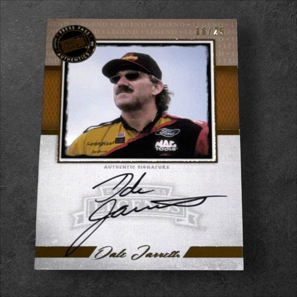 Tarjeta firmada por Dale Jarrett PACK TIRADO NASCAR HOFer 2013 pase de prensa leyendas #16/25 Foto 1 de 2