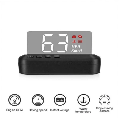 OBD2 HUD Smart Vehicle Auto Car Head Up Digital Speed Projector Over-Speed Alarm - Image 1 of 4