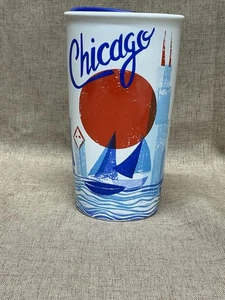 Starbucks Chicago Keramik Travel Tumbler + Deckel Waterfront Segelboot - Bild 1 von 6