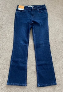 BNWT Women’s Next Bootcut Mid Rise Blue Denim Jeans Size 14 Long Stretch - Picture 1 of 5
