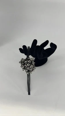 Acessório de cabelo faixa de strass preto com miçangas - Imagem 1 de 3