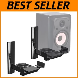 Heavy-Duty Universal Speaker Wall Mount - Adjustable & Elegant Design in Black - Picture 1 of 10