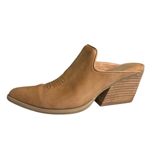 Dolce Vita Kianti hellbraune Western-inspirierte Damen-Pantolette Blockabsatz spitz zulaufend Größe 7 - Bild 1 von 12