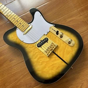 Yellow Quilted Maple Top Electric Guitar Dog Head protective plate US warehouse - Picture 1 of 12