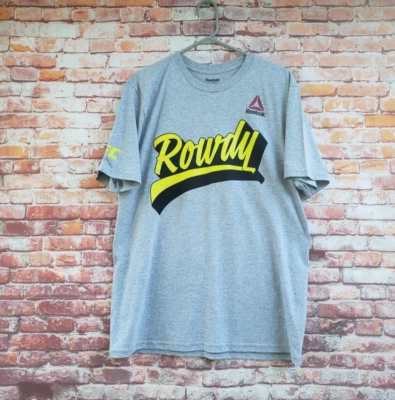 🔥 Ronda Rousey Rowdy UFC Reebok Shirt Men's Large L Bantamweight Champion Gray - Image 1 of 4